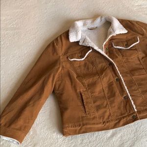 Brown Corduroy Fuzzy Jacket